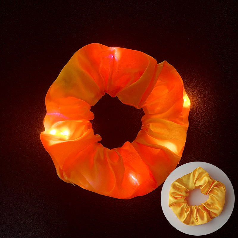 Wholesale Led Luminous Large Intestine Hair Ring DIY Night Light Flower Shiny Fat Intestine Head Rope Nightclub Rubber Band Hair Accessories